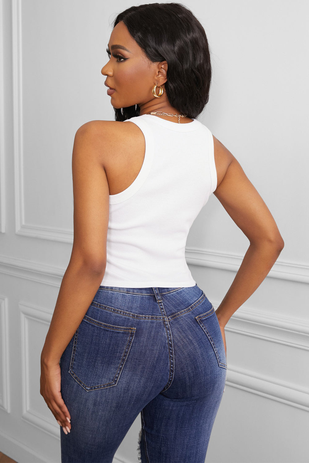 Rane' Racerback Tank -Beige