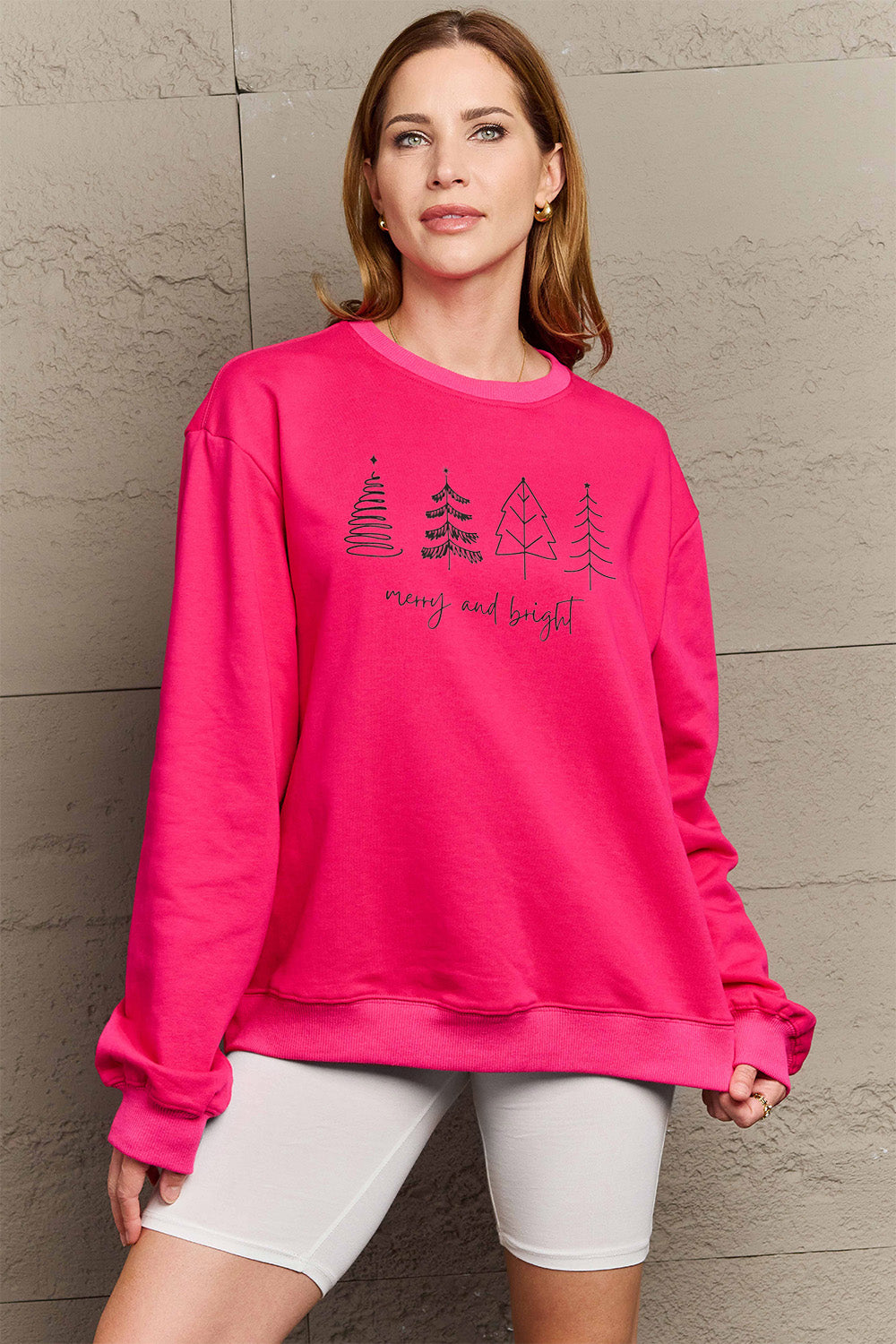 MERRY AND BRIGHT Graphic Sweatshirt -
