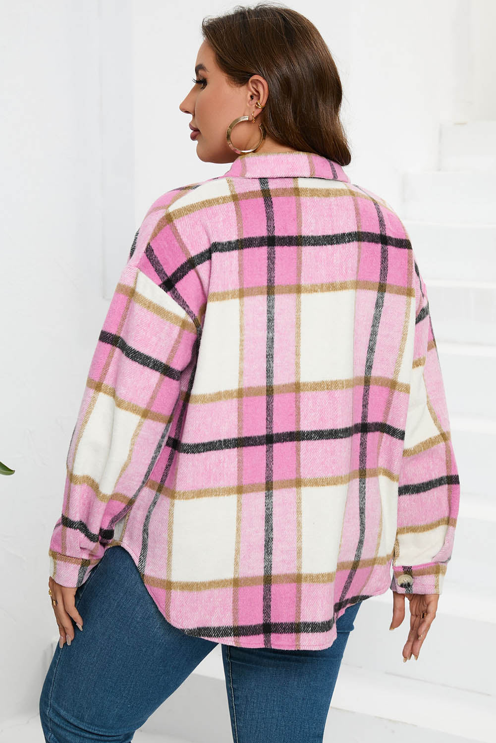 Weekend Getaway Plaid Jacket -Light Mauve