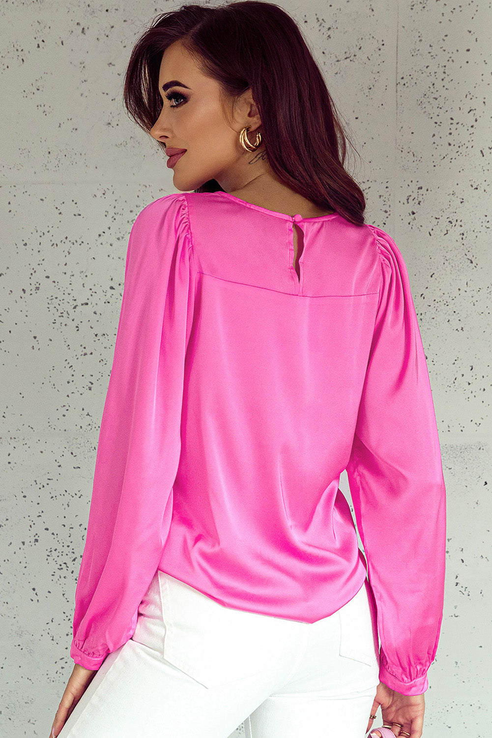 Jasmine Ruff Sleeve Blouse -Pink