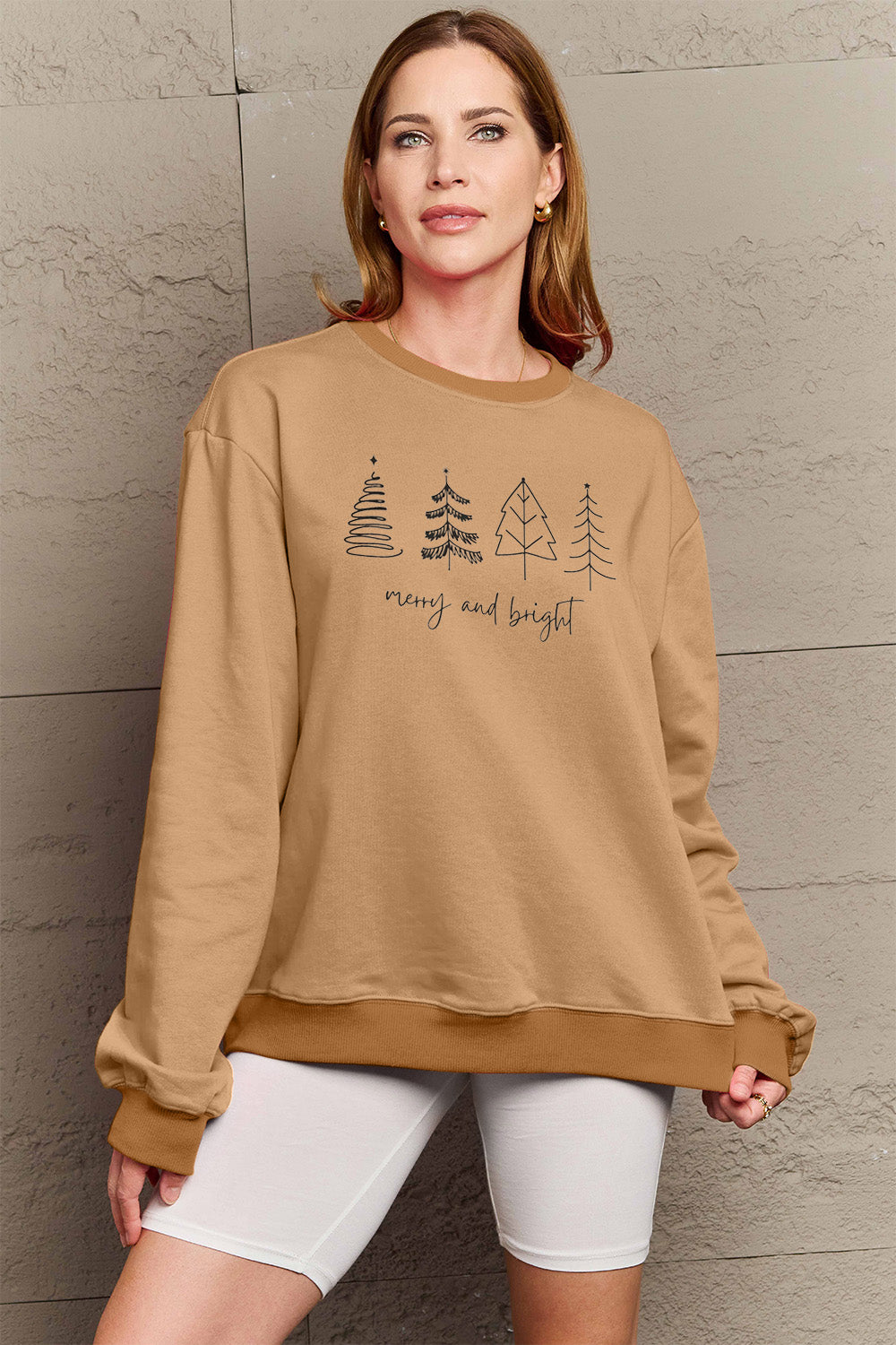 MERRY AND BRIGHT Graphic Sweatshirt -