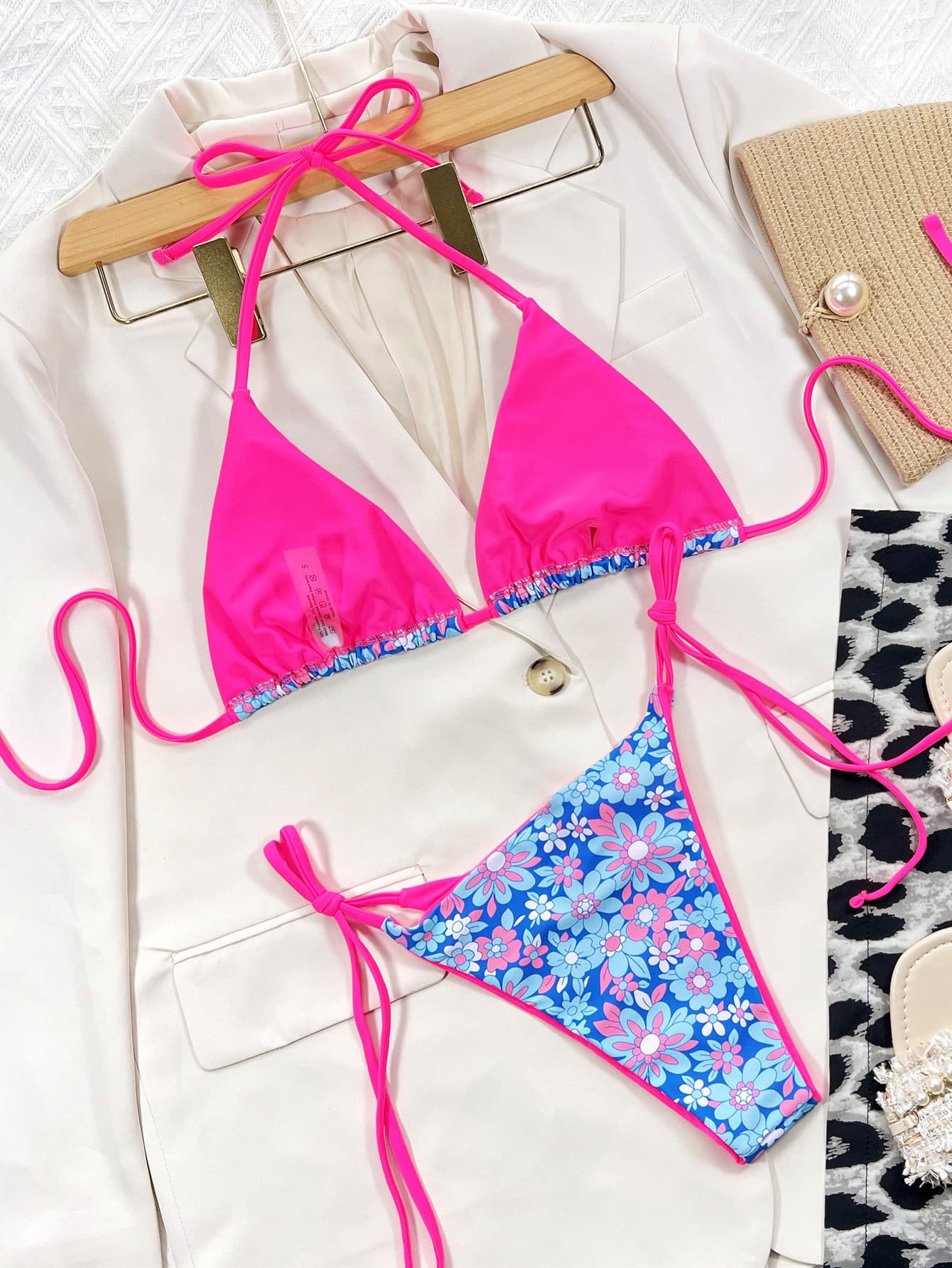 Floral Halter Neck Bikini Set