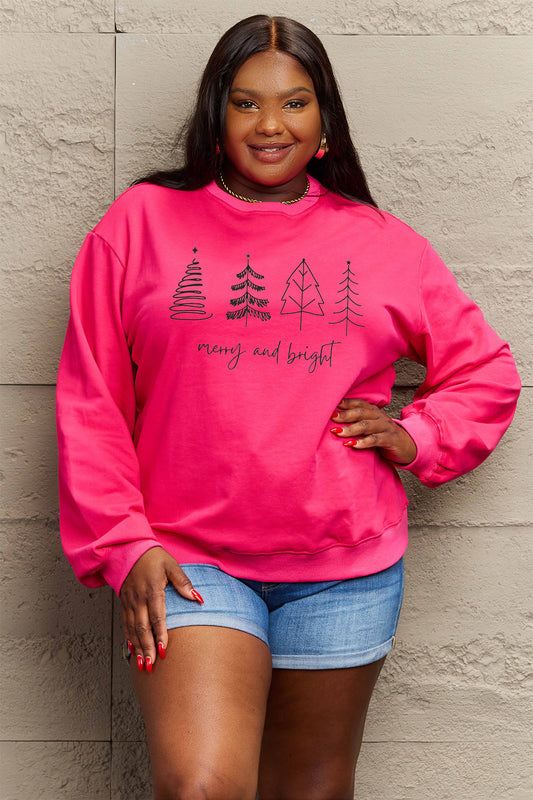 MERRY AND BRIGHT Graphic Sweatshirt -