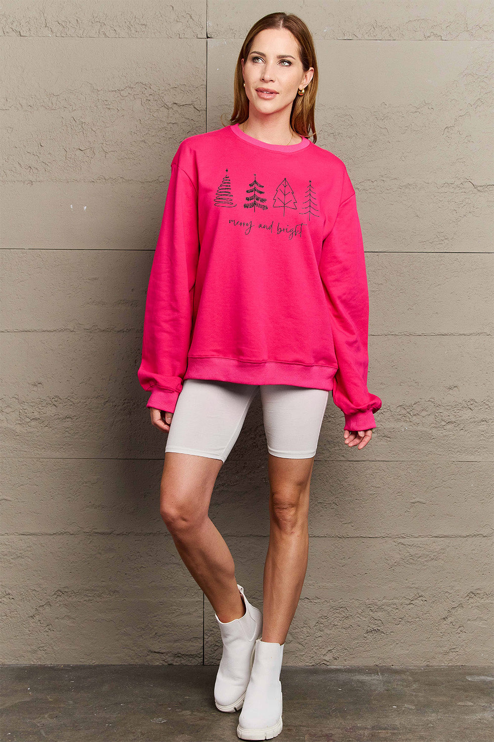 MERRY AND BRIGHT Graphic Sweatshirt -