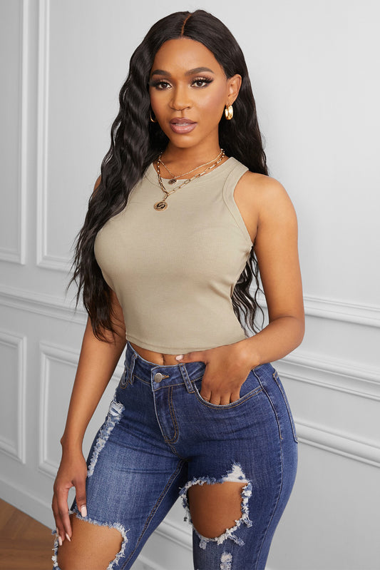 Rane' Racerback Tank -Beige