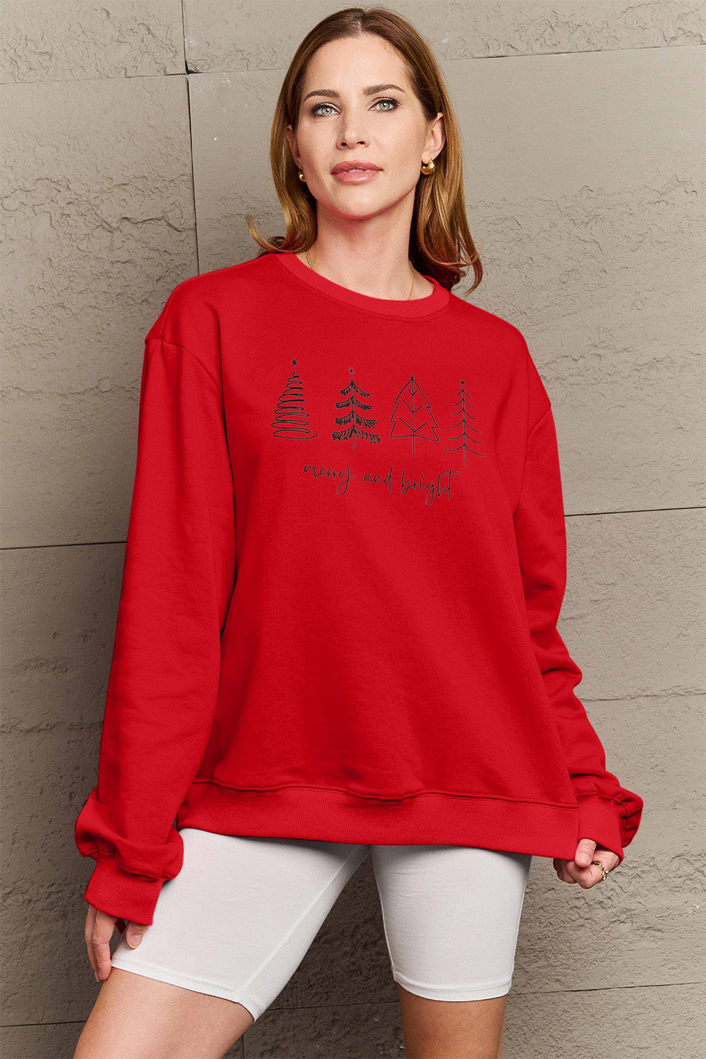 MERRY AND BRIGHT Graphic Sweatshirt -