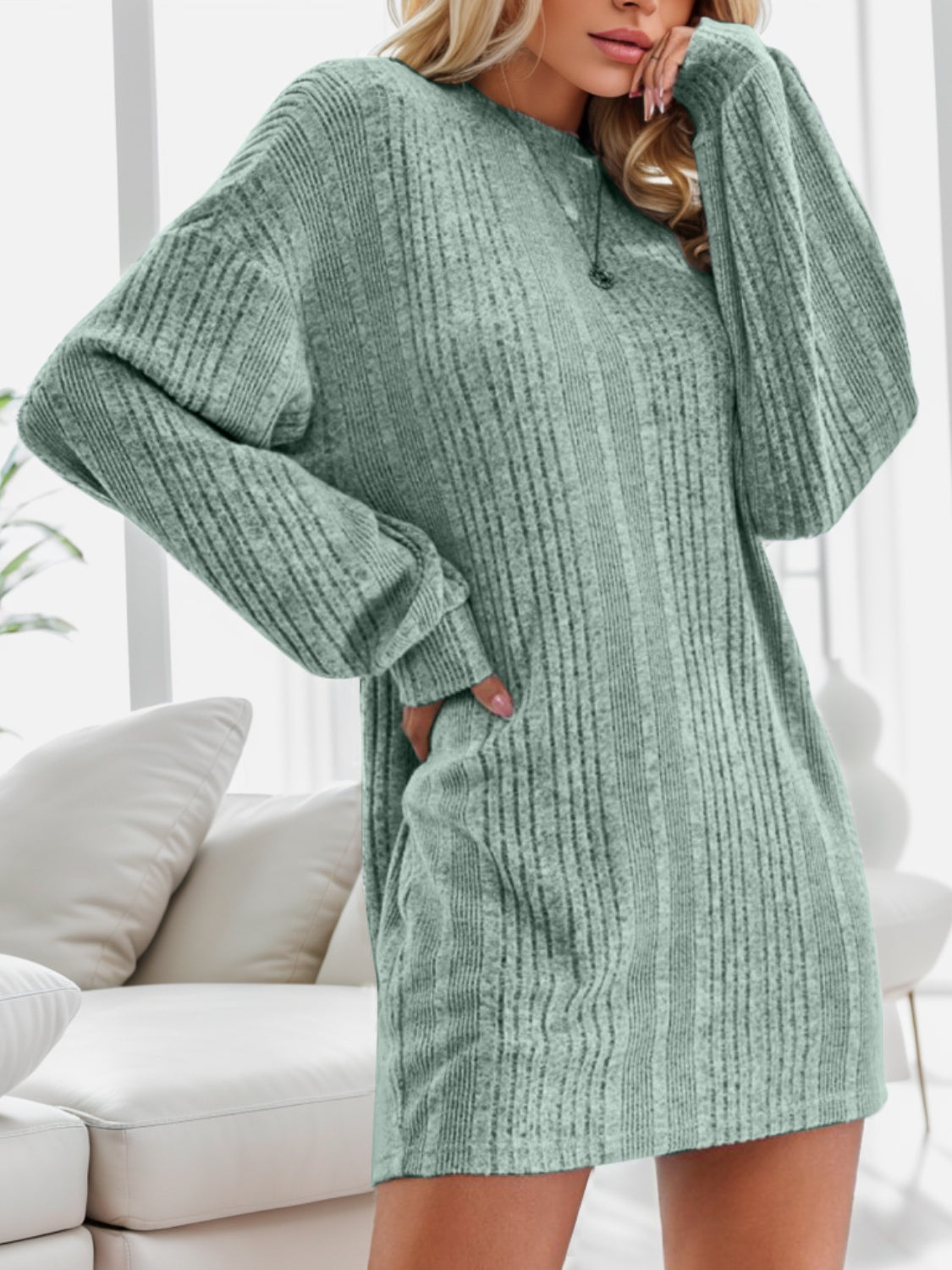 Live Love Lounge Sweater Dress -Grey