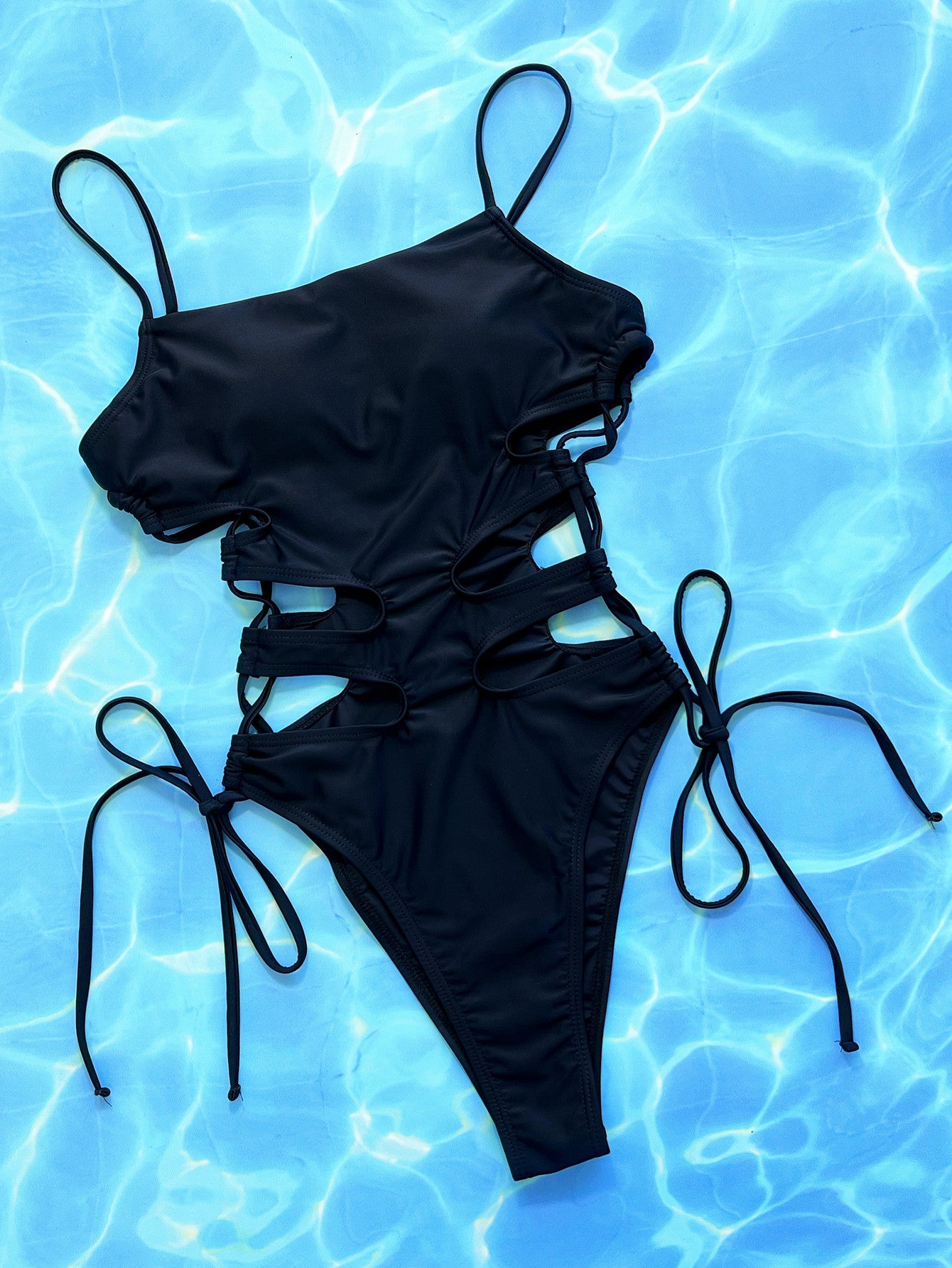 The Missing Piece Cutout Lace-Up One-Piece Swimsuit