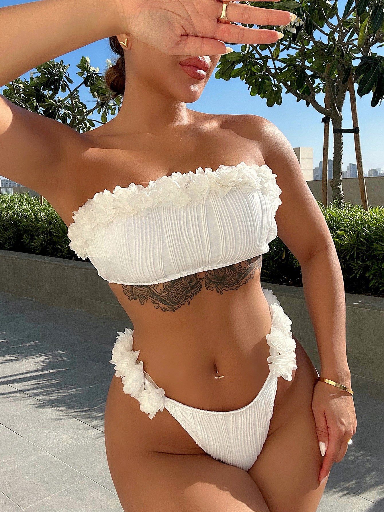 Kill Em W/ Kindness Applique Two-Piece Bikini Set