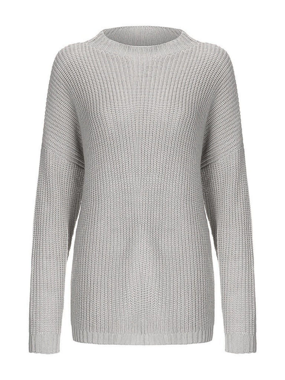 Round Neck Drop Shoulder Sweater