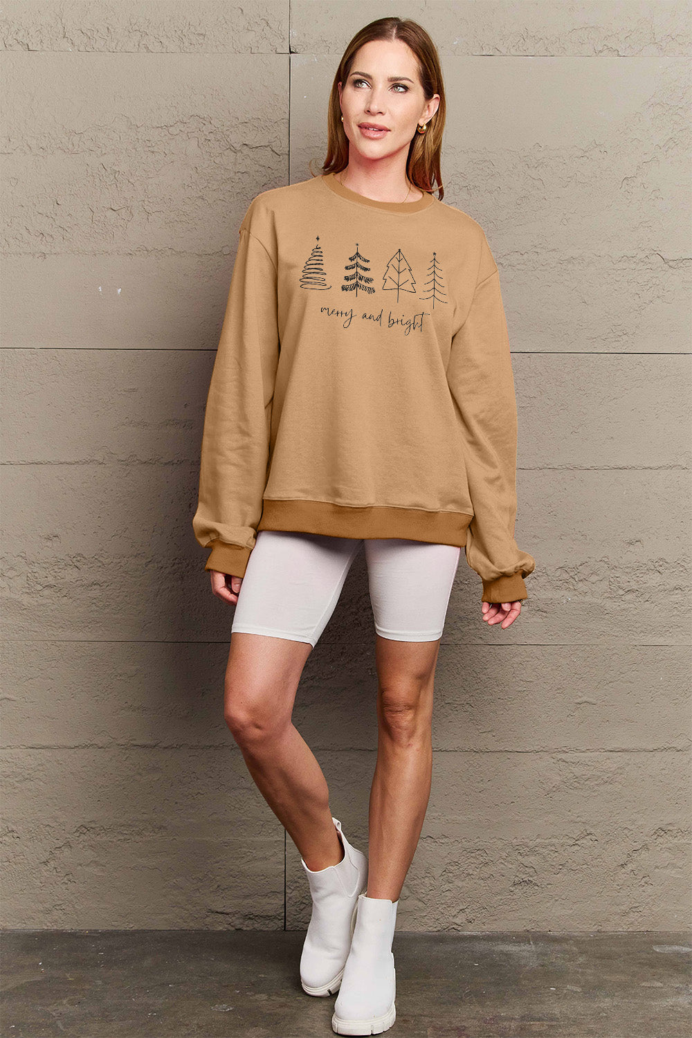 MERRY AND BRIGHT Graphic Sweatshirt -
